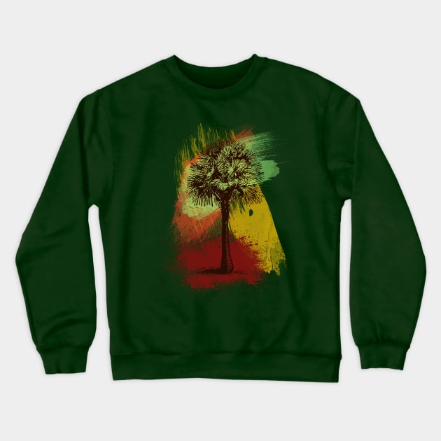 Palm tree paint brushes abstract summer Crewneck Sweatshirt by ddtk